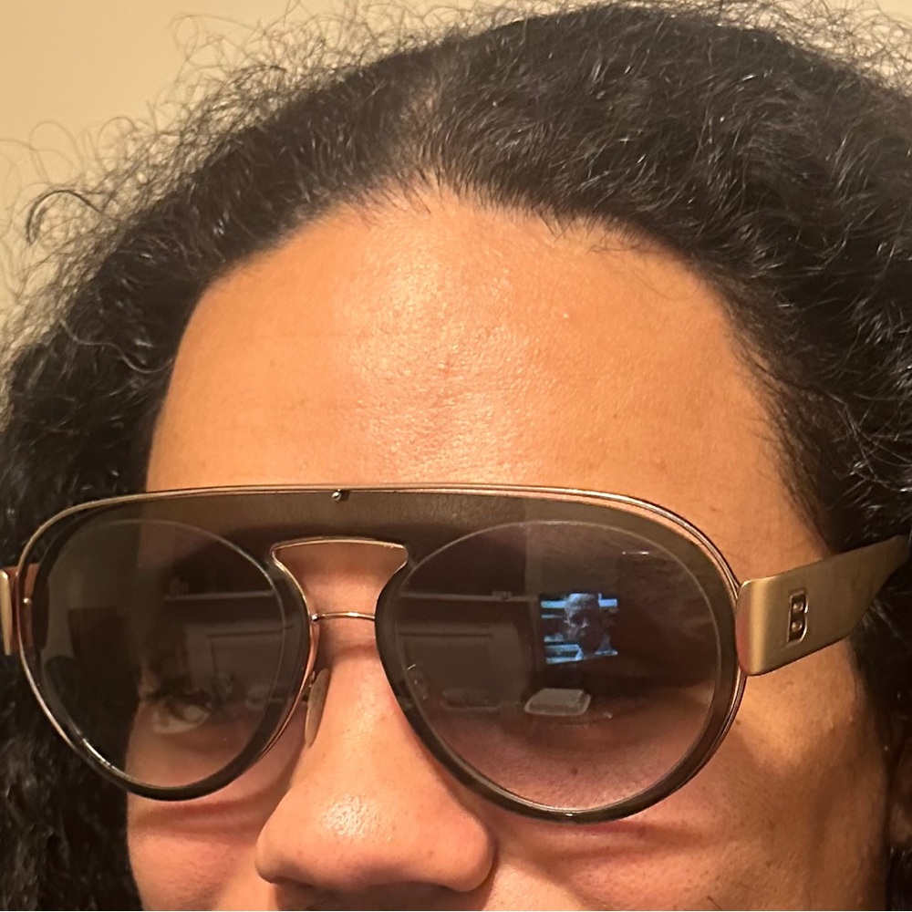 BALENCIAGA BA 401B floating lens Sunglasses Matte gold frame - Picture 5 of 16